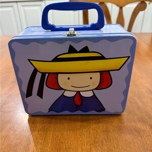 Madeline Blue Lunchbox with Cartoon Design vintage